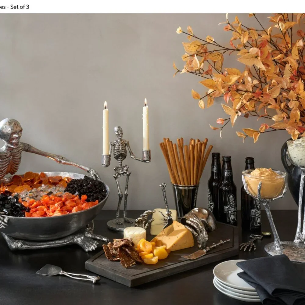 Pottery Barn Skeleton Cheese Knives - Set of 3